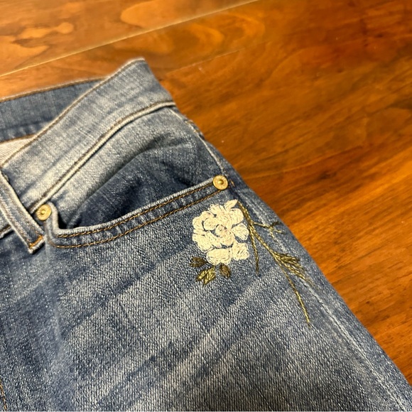 7 for all mankind floral embroidered skinny jeans size 26 - Picture 6 of 16